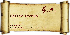 Geller Aranka névjegykártya